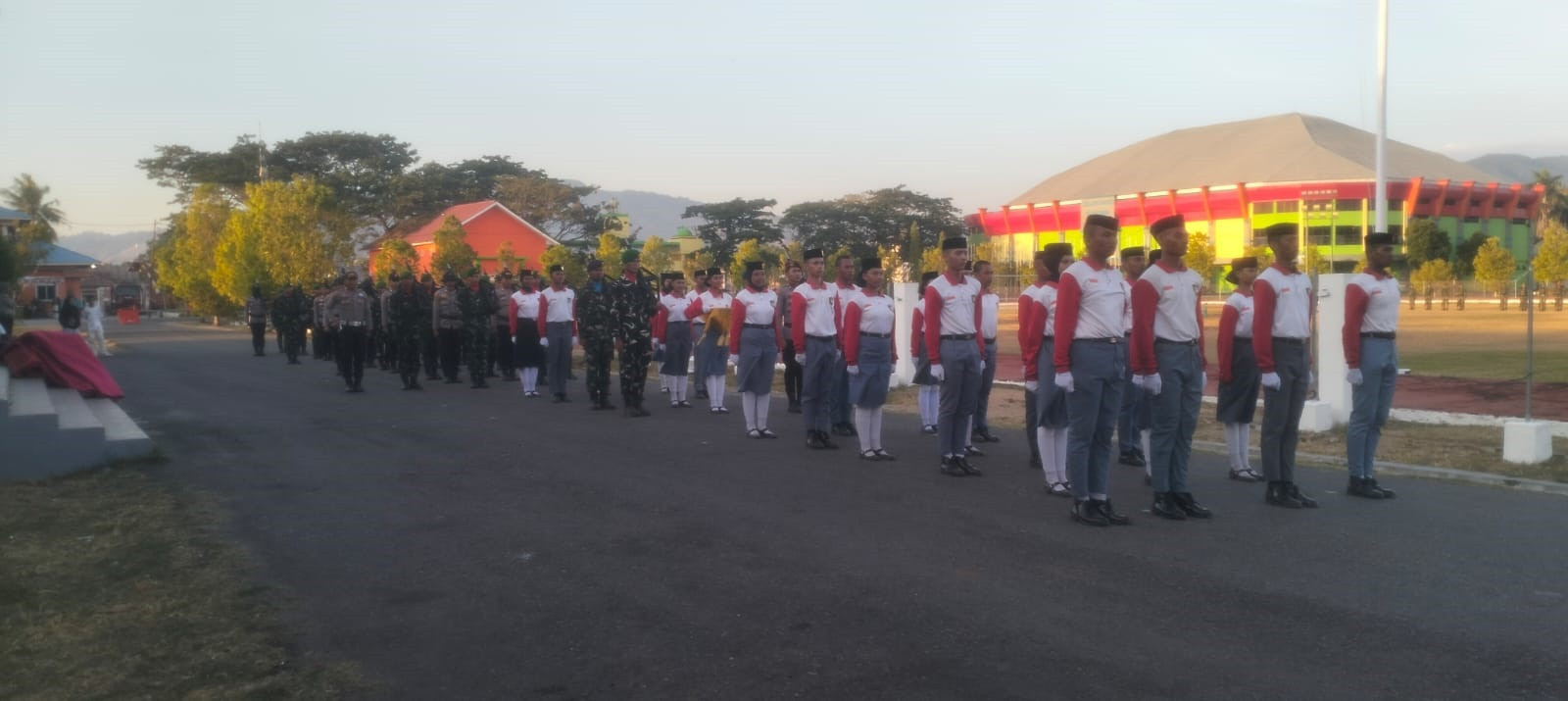 Personel Kodim 1315 Kabupaten Gorontalo Ikuti Geladi Upacara Detik-Detik Proklamasi Kemerdekaan Republik Indonesia Ke-81